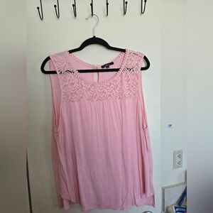 Pink Lace Sleeveless Top